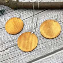 Brown Wooden Round Jewelry Set: Earrings + Necklace, Vintage , Suitable For Daily And Outdoor Wear, Exquisite Gift - Brown - View 6