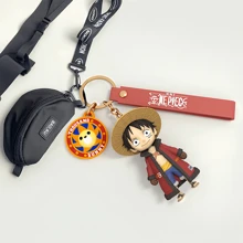 ONE PIECE 2 款正版海贼王公仔 PVC 玩偶钥匙扣吊坠蒙奇·D·托尼托尼·乔巴可爱包包挂件配饰周边礼物海盗王卡哇伊动漫公仔模型玩具 6-8 厘米/2.36-3.15 英寸
