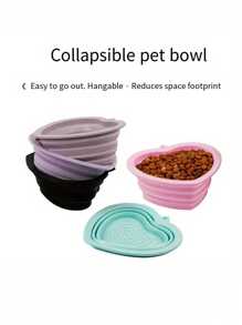 1/2pcs Cat/Dog Lover Gift And Dog/Cat Mom Love Pet Silicone Bowl, Cat/Dog Lover Gift And Dog/Cat Mom Love Pet Food Bowl For Cat Lover And Cat Mom Loves & Dog Lover And Dog Mom Loves, Foldable Portable Silicone Material