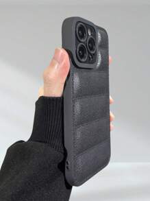 Leather Texture TPU Protective Lens Shock-Proof Phone Case Compatible With Iphone Smartphones, Down Jacket Style