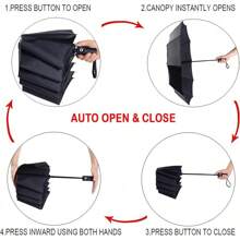 NPCQUN Travel Essentials - Paraguas resistente al viento, compacto, plegable, automático, fuerte y portátil, resistente al viento, plegable pequeño paraguas para lluvia - Flor amarillo - Ver 8