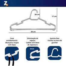 KIT 20 CABIDES CRISTAL Adulto Acrílico Transparente Cabide Reforçado Atacado Organizar Roupas