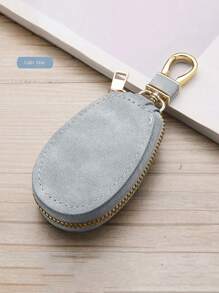 1pc Mini Unisex Car Key Bag, PU General Car Key Storage Bag, Large Capacity Multifunctional Keychain Storage Bag,Creative Keychain,Car Key Protector, Secure Zipper Closure Protector, Stylish Waist Pocket Car Key Protector