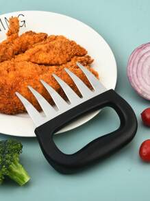 1PC / 4.9 Inch Anti-Rust Edge Sharp, 430 Stainless Steel Meat Splitter, Modern Simple Black And White Appearance, Pointed Claw-Shaped, Ergonomic Handle Design, Comfortable Grip, Easy To Cut All Kinds Of Meat, Family Barbecue And Kitchen Cooking Tools.