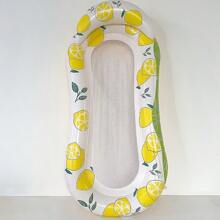 1 قطعة كرسي طافي منفوخ مطبوع بالليمون - وسادة مائية من البي في سي للشاطئ وحفلات المسبح والاسترخاء في الهواء الطلق، كرسي طافي متعدد الاستخدامات بتصميم ملون بالليمون والأوراق، طوافات مسبح، ضروريات الشاطئ، اكسسوارات الشاطئ - متعدد الألوان - مشاهدة 2