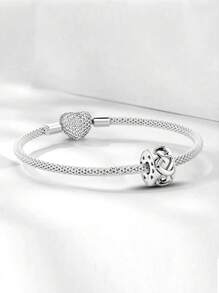 1 pièce Charme Pendentif en argent sterling 925 avec strass minimaliste DIY, perle blanche pour la fabrication de bijoux fins pour dames, bracelets et accessoires de collier