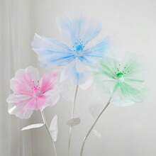 1Pc 40/50cm Big Simulation Flower Window Display 3D Large Artificial Flowers Hanging Gauze Hollow Fake Flower Wedding Home Decor Back To School Room Decor School Supplies