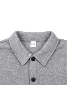 2025 Spring & Autumn Casual Men's Thermal Lined Collared Single Breasted Solid Color Slim Fit Jacket - Light Grey - View 8