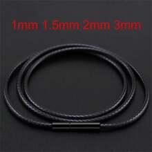 1pc/Lot Black Leather Chain Necklace For Diy Women Men Handmade Braid Rope Long Necklace 40/50/60/70CM Neck Pendant Chain Jewelry Gift