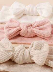 3pcs/Set Baby Bow Elastic Headbands - Dusty Pink - View 4