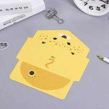 4 张可爱动物卡通信纸、贺卡、感谢卡、12 张信封和动物贴纸，尺寸 6.3 英寸 X 8.3 英寸纸张，– 熊猫、狐狸、豹子、猪、兔子