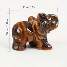 Estatuilla de elefante de cristal tallada a mano, decoración del hogar, cuarzo rosa Natural, amatista, animal artesanal, adorno feng shui WUYG - Estás sentado - Ver 7
