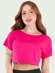Kit 2 Cropped Feminino Fitness Academia - Tropical Pink - View 6
