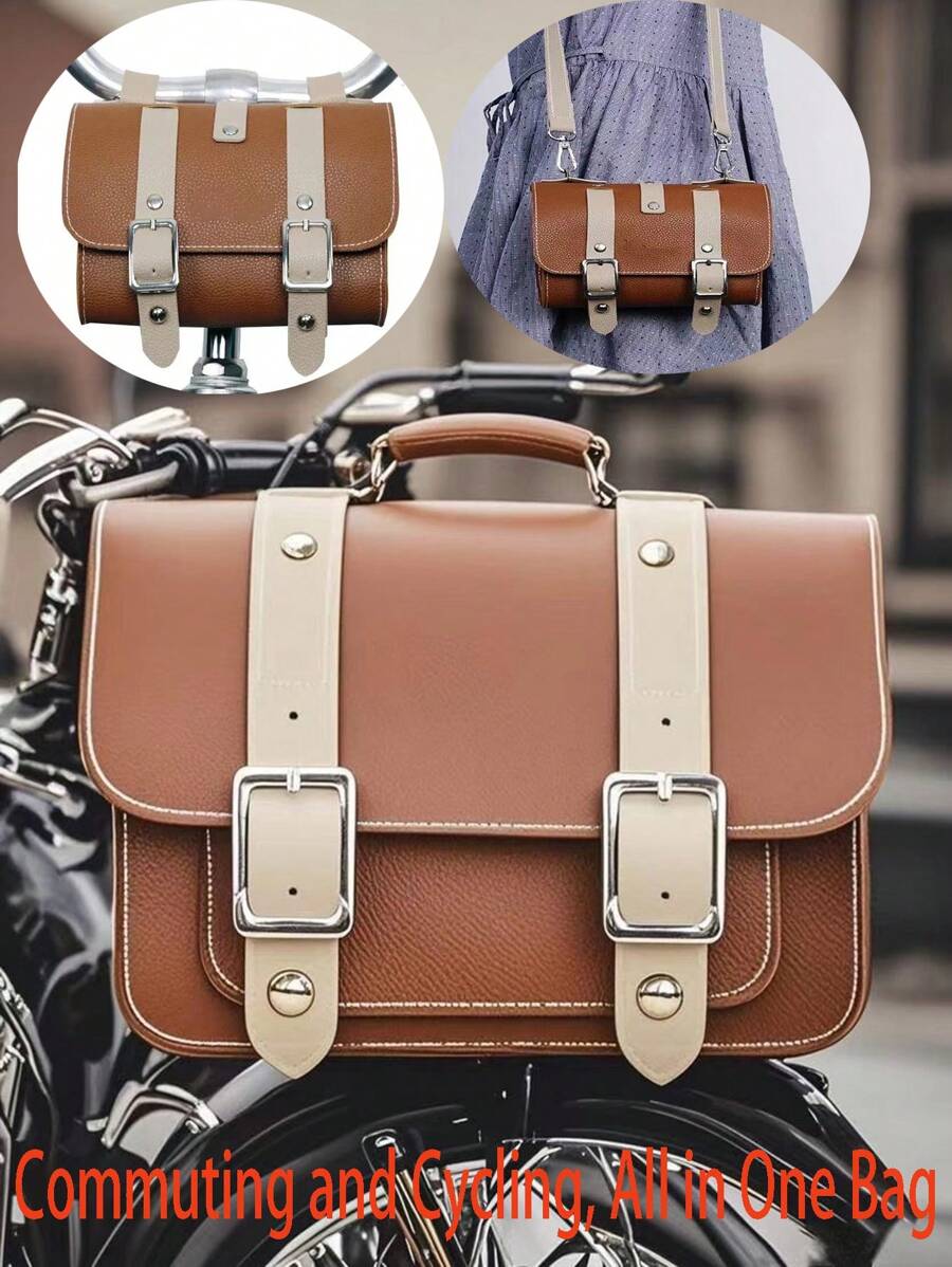 Retro Bicycle Bag Universal Front/Rear Models Mountain Bike Commuter Single Bike Decor Bag Riding Accessories - Multicolor - View 1