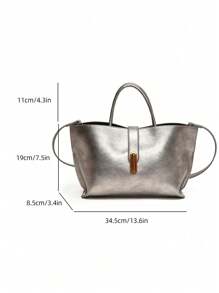 Fashionable Vintage Bucket Bag For Women, High Quality Tote Bag With Detachable Strap, Suitable For Work Commute Shopping Travel