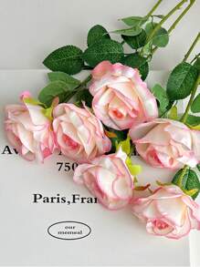 1 pieza / 3 piezas / 5 piezas Rosas artificiales - Flor artificial para el Día de la Madre, Día de San Valentín, decoración familiar, boda, festival con flores falsas