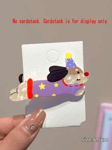 5 Pcs Cute & Sweet Cartoon Cat & Dog Shaped Hair Clips, Suitable For Girls - Multicolor - View 6