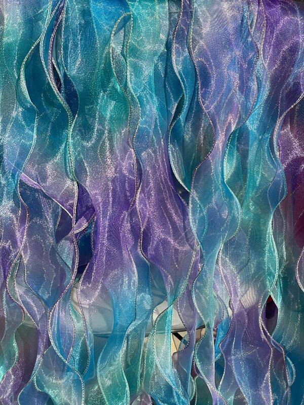 6cm Regenboog Ombre Chiffon Trim Accessoires, Wave Chiffon Lint Strik, Visstaart Chiffon Streamer Webbing
