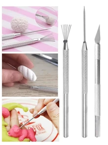 2/3/4/5Pcs Feather Wire Texture Pottery Tools Polymer Clay Modeling &Multifunctional Nail Art Seven-Needle Wire Brush Tool DIY Ceramic Brush Pottery Tools ,Nail Designs,Cake Accessories