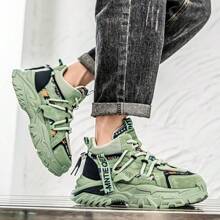 New Fashionable And Comfortable Casual Sports Shoes, High Top Couple Style, Multifunctional Fashionable High-Value Street Sports Shoes, Versatile Running Shoes - 綠色 - 查看 9