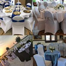 2 件高弹力椅套，升级版白色超弹力椅子沙发套保护套，带腿部口袋，适用于派对、婚礼、活动、宴会装饰，4 季全椅套 - 彩色 - 查看 5