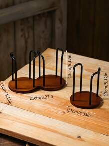 1 件胡桃木单/双杯架 - 适用于家庭、咖啡厅、办公室和酒店 - 彩色 - 查看 12