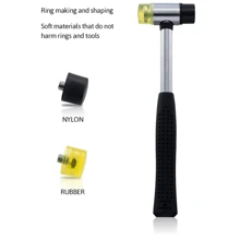 1-5 teiliges Ringgrößen-Messkit, inklusive Ringgröße-Lehre, Fingerringgrößen-Messer, Ringgrößen 1-17, Schmiedhammer, Ringklemme, Ringadapter und Poliertuch, Drahtklammer, Rundkappenzange