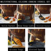 Silicone Kitchen Utensil Set - 12pcs Cooking Utensils Set With Holder Turner Spatula Ladle Tongs Whisk For Non-Stick Cookware, Heat Resistant Kitchen Utensil Set Kitchen Gadgets