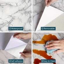 1 Roll Self-Adhesive White Marble Vinyl Contact Paper, Waterproof Wallpaper For Kitchen Cabinets, Countertops, Furniture, Room Decor, In Stone And Wood Style, Easy To Apply And Remove, Random Patterns And Stripes Gifts Birthday Graduation Home Decor Wall Decor Bathroom Decor Bedroom Decor Room Decoration Stuff Living Room Decor House Decor Home Decor Living Room Wall Art Wall Paper Stickers Personalised Stickers
