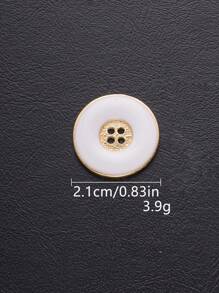 7pcs/Pack Elegant White Metal Buttons, High-End Fashion Decorative Buttons For Coats, Jackets, Sweaters - Multicolor - View 3