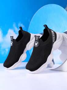 儿童透气网眼夏季休闲户外运动鞋 - 黑色 - 查看 2