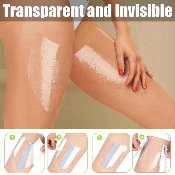 5/10/50pcs Invisible Thigh Inner Anti Chafing Stickers,Anti-Chafing Thigh Bands,Thigh Tapes Chafe,Transparent Protection Skin Patches For Women's Inner Thighs And Calves For Comfort And Protection Summer Cooling,Beach,Travel