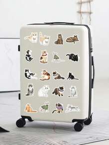 60pcs New Cute Cartoon Hand-Painted Cat Stickers, Personalized Creative DIY Planner Stickers, Phone Case, Skateboard Decor Stickers