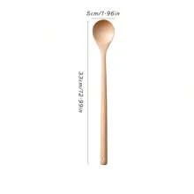 1pc/3/5pcs/Set Of Randomly Colored Wooden Long Handled Mixing Spoons, Kitchen