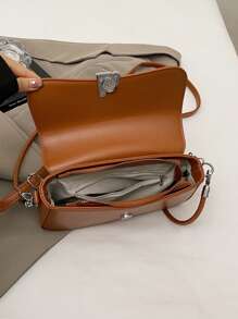 Effen kleur modieuze PU vierkante oksel tas, schoudertas casual veelzijdige minimalistische crossbody tas, lichtgewicht zakelijke vrouwen handtas met klep, geschikt voor meisjes, dames, studenten, kantoorpersoneel, zakelijke gelegenheden