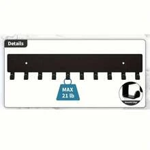 Wall Key Holder, Key Holder With 10 Hooks, Hallway Wall Mounted Key Holder, Key Holder Black - 黑色 - 查看 5