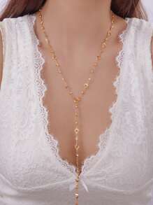 1 pièce Collier pendentif en forme de Y à cœur creux de style minimaliste et frais avec des strass, idéal pour la Saint-Valentin, la mère, la mère, la fête des mères, cadeau