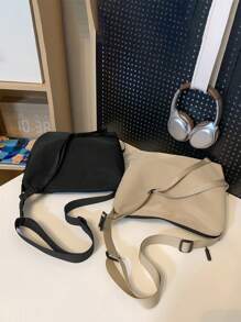 Sling Bag Square Bag Casual Daypack Water Repellent Lightweight Portable Summer Bag Motorbike Stuff For Outdoor Nylon Minimalist Casual Solid Color Personalised Gifts