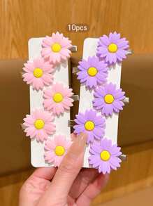 10pcs Sunflower Cute Hair Clips, Sweet Hair Accessories Suitable For Everyday Use