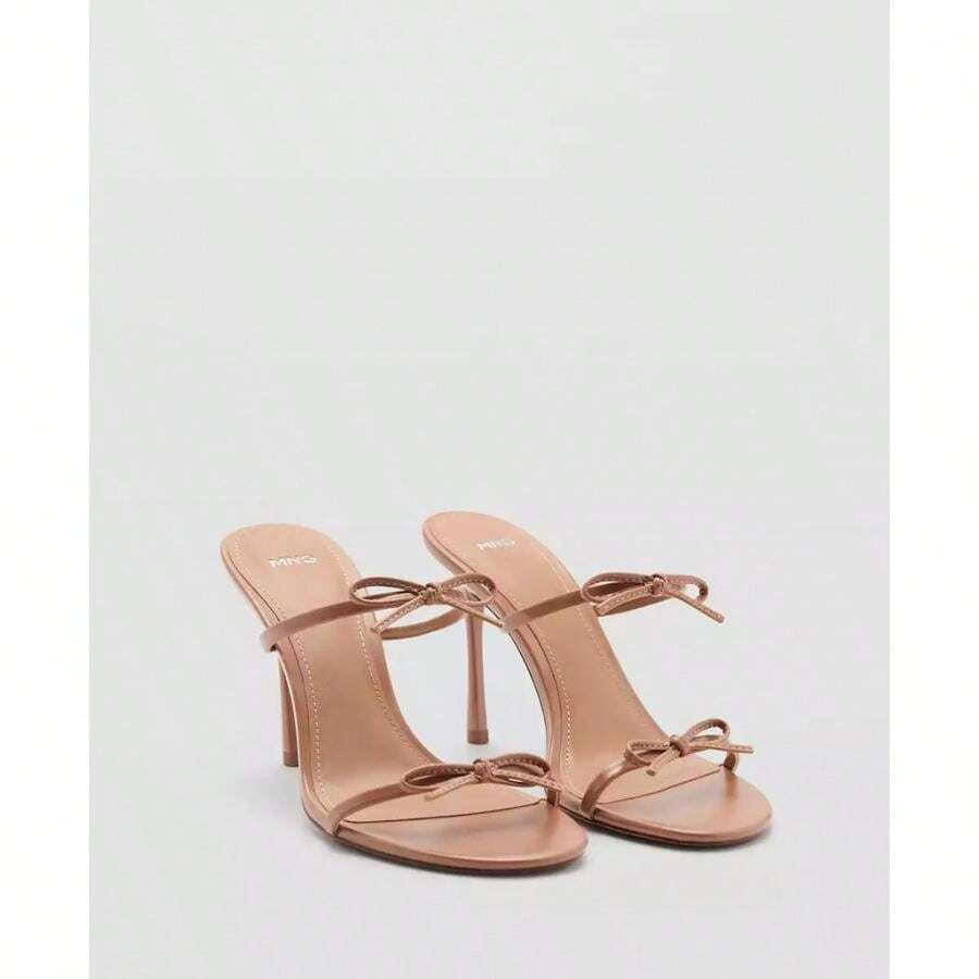 Mango Women's Bow Detail Strappy Heeled Sandals - 裸體 - 查看 1