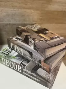 Kit 3 Decorative Book Boxes Object Holder Home Decor Living Room Multipurpose Decorative Book Set - DECOR - 查看 1