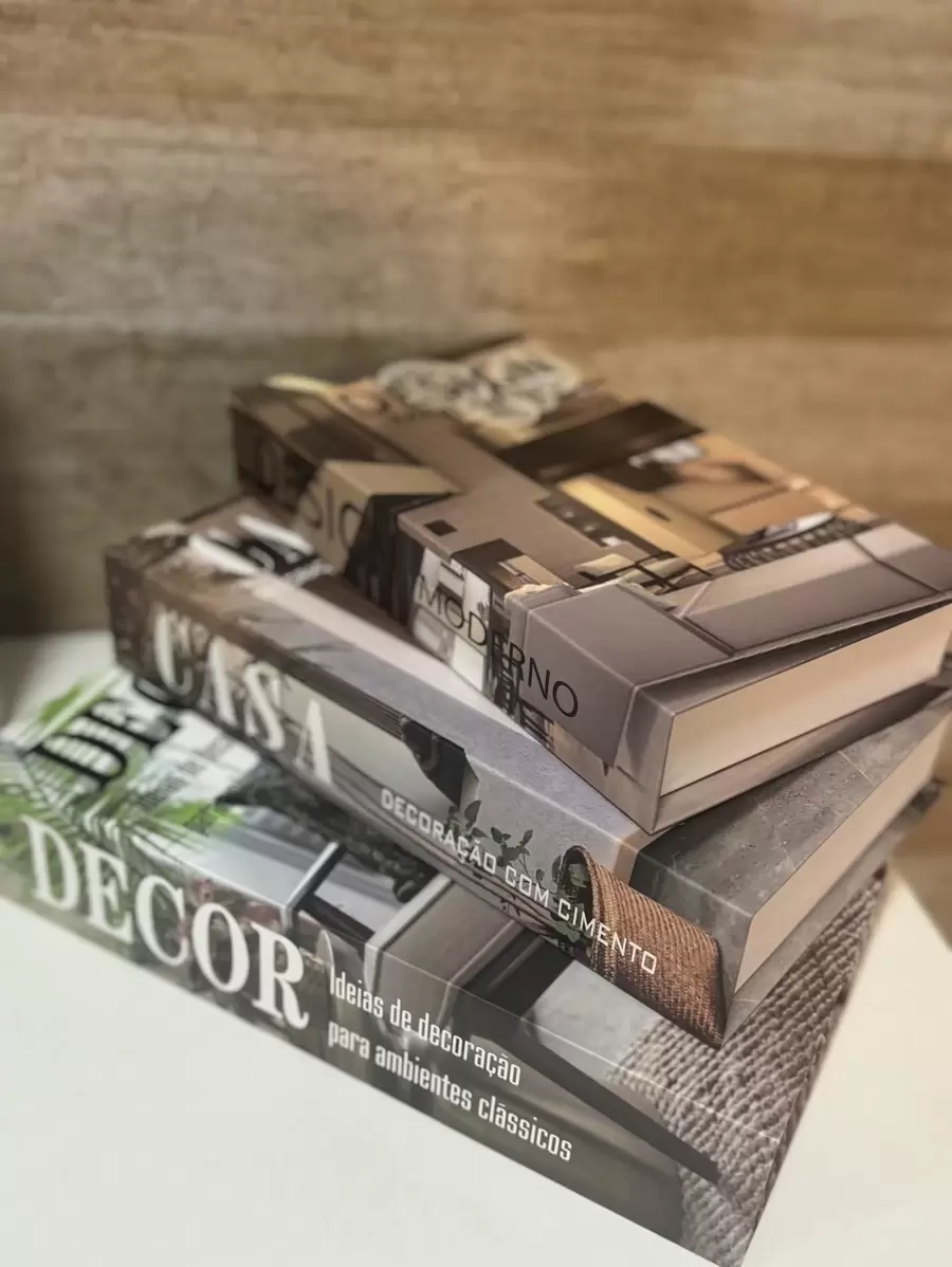 Kit 3 Decorative Book Boxes Object Holder Home Decor Living Room Multipurpose Decorative Book Set - DECOR - 查看 1