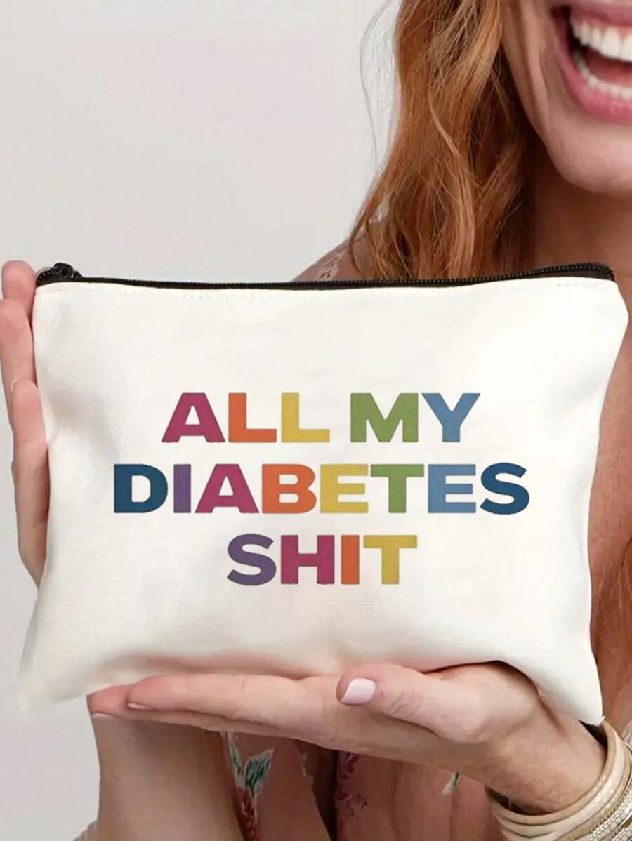 幽默“药袋”帆布药丸收纳袋 - 拉链式、可重复使用的旅行和化妆品药袋 - 生日和圣诞节送给女性、姐妹、女儿的理想礼物 - 白色 - 查看 1