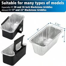 40 Pack Blackstone Grease Cup Liners, Grease Catcher Liner, Aluminum Foil Drip Pan For 28 And 36 Inch Blackstone Griddle - 40 包 - 查看 2