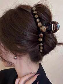 topshiny 1pc Korean Elegant Faux Pearl Hair Claw Clip, Luxury Chic Updo Hairstyle Hair Accessory For Women, New Fashion Hair Clips Hair Jaw Clip Hair Clamps Hair Clutch Hair Catcher Clip Fall Winter Hair Accessories For Women For Vacation Outfits Woman - Beads Coffee Color - View 10