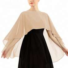 1 xale de chiffon oval feminino, adequado para vestidos de noite, sessões de fotos, cerimônias, apresentações de palco, maquiagem, bailes, mestre de cerimônias, proteção solar, capas de férias