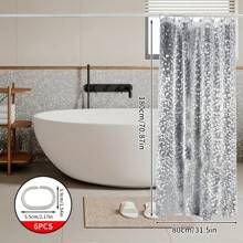 3D Transparent Pebble Pattern Decorative Waterproof Bathroom Shower Curtain Set, High-End Thick Shower Curtain, Bathroom Divider Curtain - 3D Pebbles - View 14
