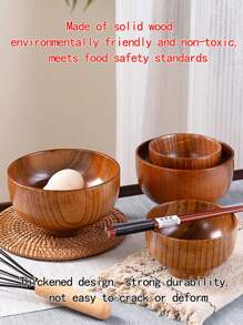 1件/2件木质餐具碗，采用天然红木制成，日式简约风格，美丽的天然木纹，9CM/10CM/11CM/12CM/13CM可选，加厚设计，经久耐用，圆形大容量，适用于米饭、沙拉、面条、汤、甜点、水果等，非常适合日常家居使用和活动 - 相思木碗 - 查看 2