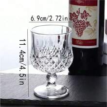 [Bộ 12 chiếc/6 chiếc/4 chiếc/2 chiếc] Ly thủy tinh dập nổi dày dặn không chì, dùng trong gia đình, ly đựng đồ uống nóng/lạnh, ly nước ép kiểu cổ điển, ly rượu whisky, ly tráng miệng, bộ sản phẩm chất lượng cao. - trong suốt - Xem 6