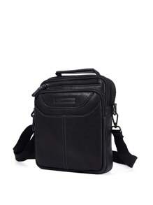 休闲旅行包真皮斜挎包周末包单肩包正品都市风格复古时尚适合旅行商务旅行健身度假 - 黑色 - 查看 2